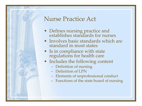What is the nurse practice act and what does it do