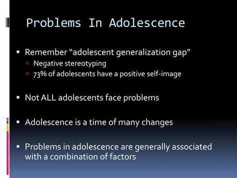 What is the personality related problems in adolescence