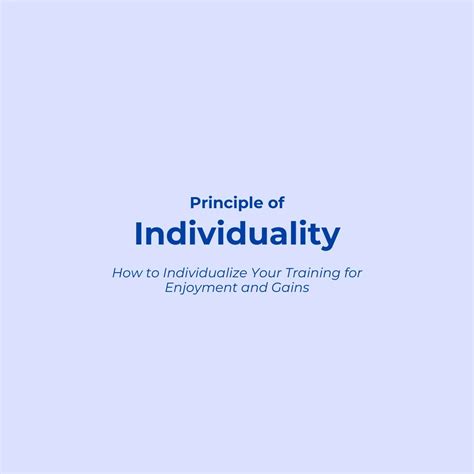 What is the principle of individuality and specificity