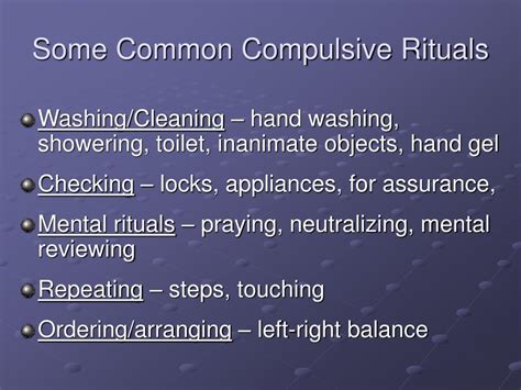 What is the purpose of compulsive rituals