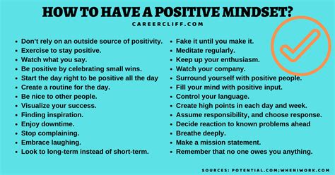 What is the result of positive mindset