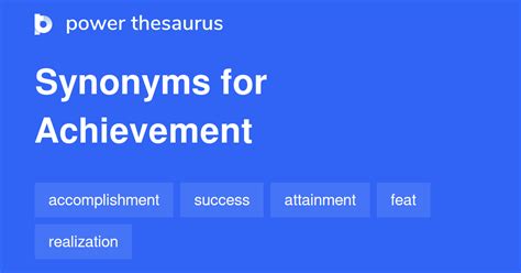 What is the synonym of achievement