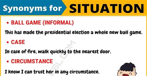 What is the synonym of situation