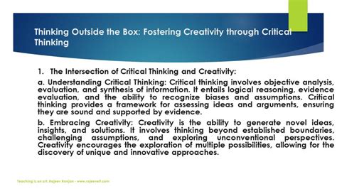 What is thinking outside the box called