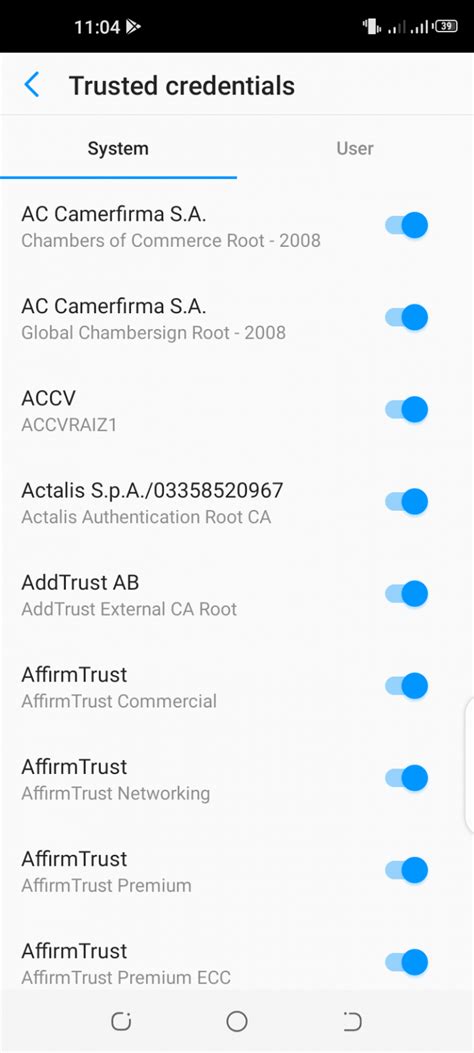 What is trusted credentials on my phone