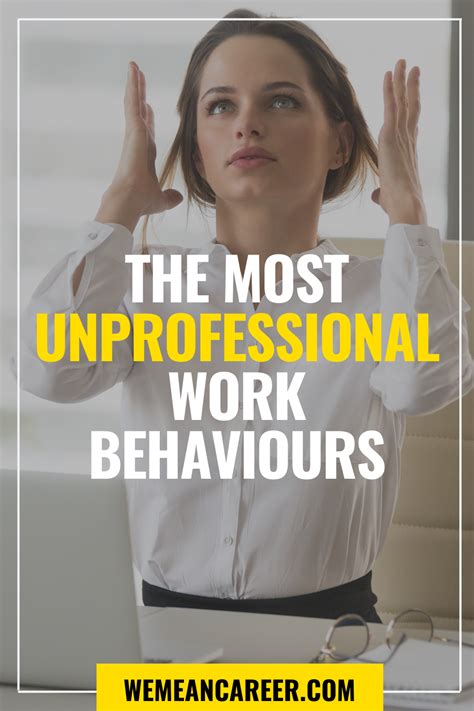 What is unprofessional behavior at work