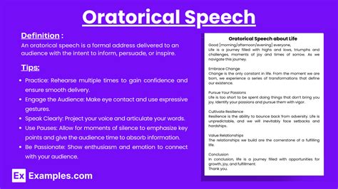 What kind of speech is oratorical speech