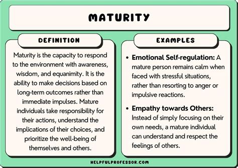 What makes a person maturity