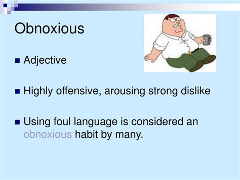 What means obnoxious