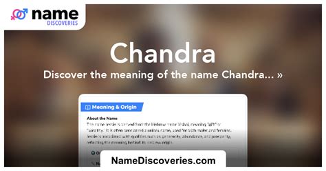 What nationality is the name Chandra