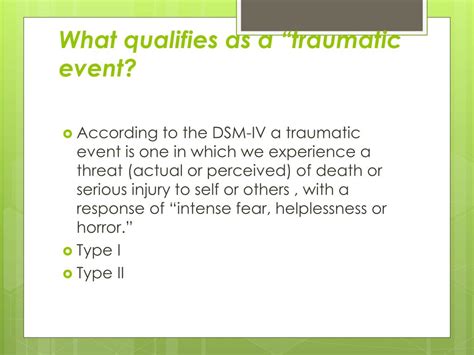 What qualifies as traumatic