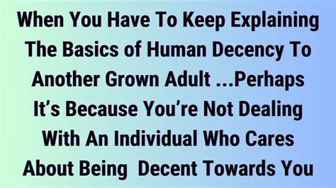 What s basic human decency