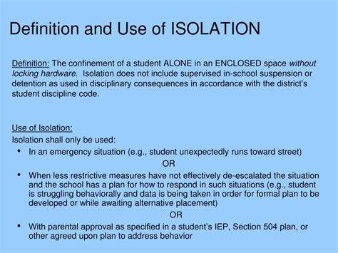 What s the difference between seclusion and isolation