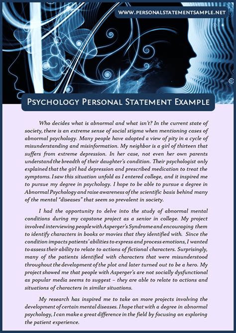 What should a psychology personal statement include