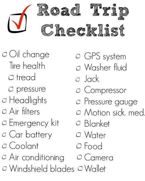 What to check before a long road trip