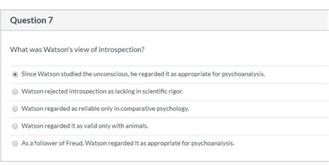 What was Watsons view of introspection