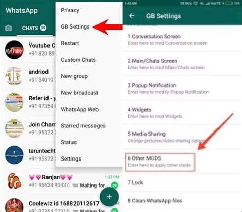WhatsApp GB save data 