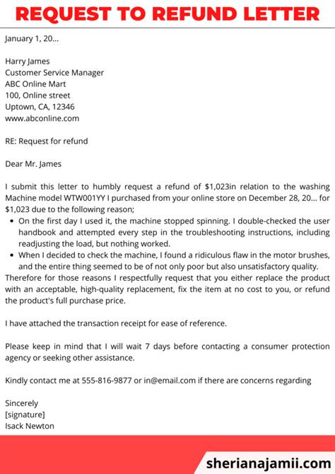 When to write a refund request letter