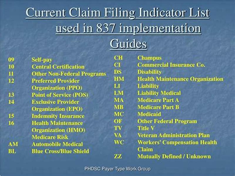 Where Is The Claim Filing Indicator Code