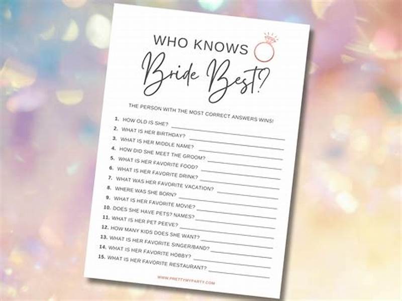 Who Knows The Bride Best Printable