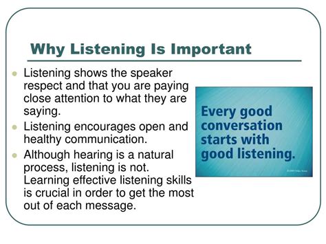 Why is it important to listen to speech