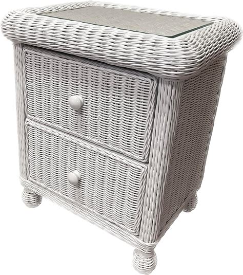 Wicker Nightstand With Drawer