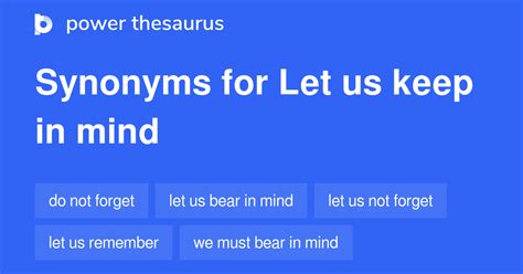 Will keep it in mind synonym