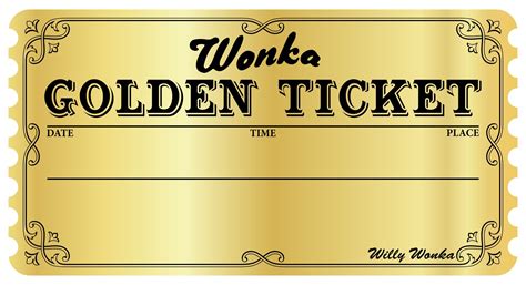 Willy Wonka Printable Golden Ticket