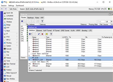 Winbox Interface List