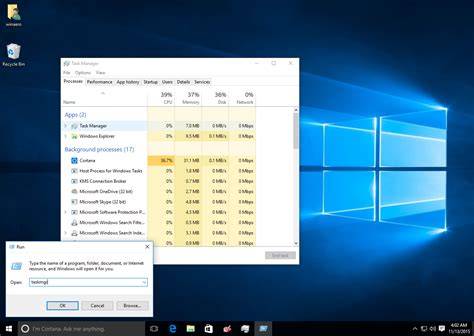 Windows 10 Task Manager Interface