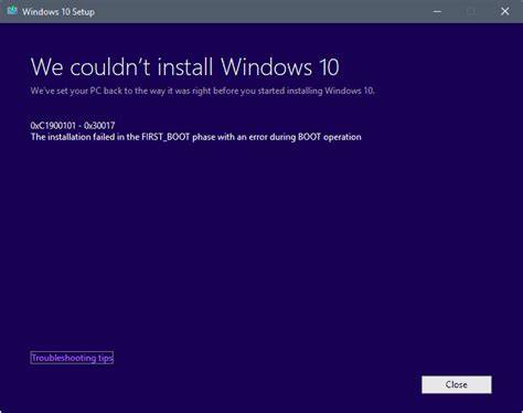 Windows 10 Upgrade Errors
