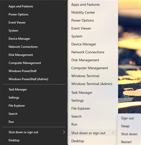 Windows 10 WinX Menu