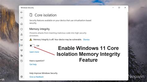 Windows 11 Core Isolation and Memory Integrity