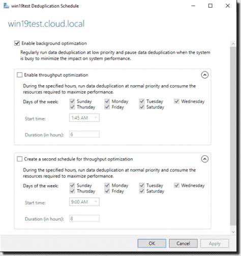 Deduplication Settings