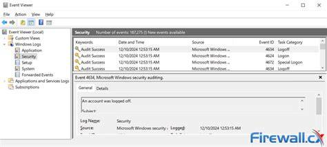 Windows Event Viewer for Firewall Audits
