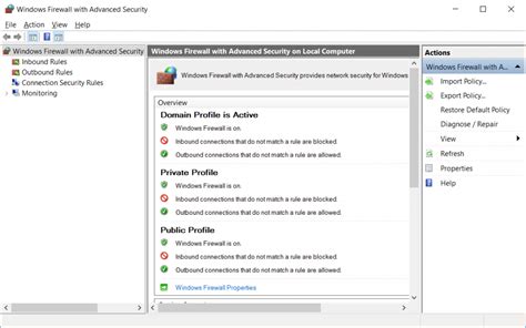 Windows Firewall with Advanced Security Console