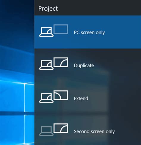 Windows + P keys to open the Project menu