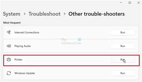 Employing the Windows Printer Troubleshooter