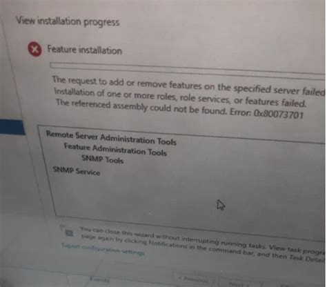 Windows SNMP Installation Error