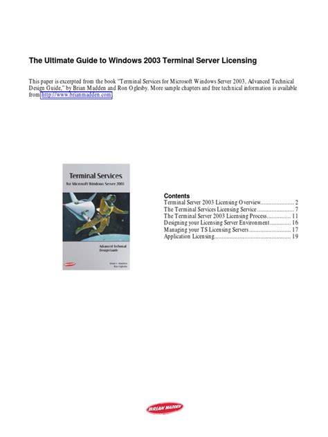 Windows Server 2003 Terminal Services Licensing