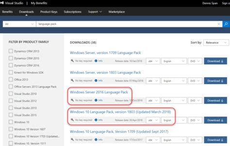Windows Server Language Packs