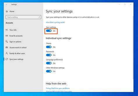 Windows Sync Settings Not Working