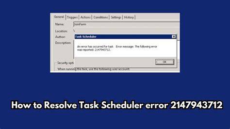 Windows Task Scheduler Error