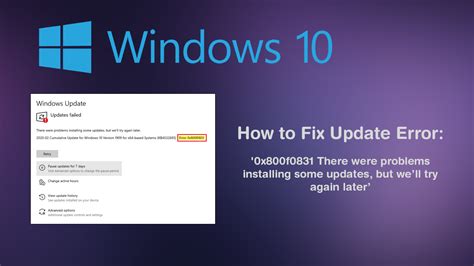 Windows Update Error 10 Messages