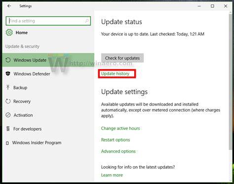 Windows Update History