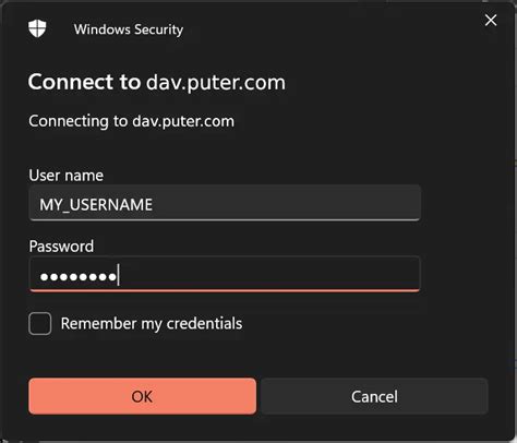 Windows WebDAV Credentials Prompt