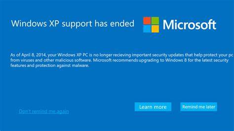 Windows XP End of Life Support