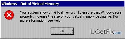 Windows low virtual memory