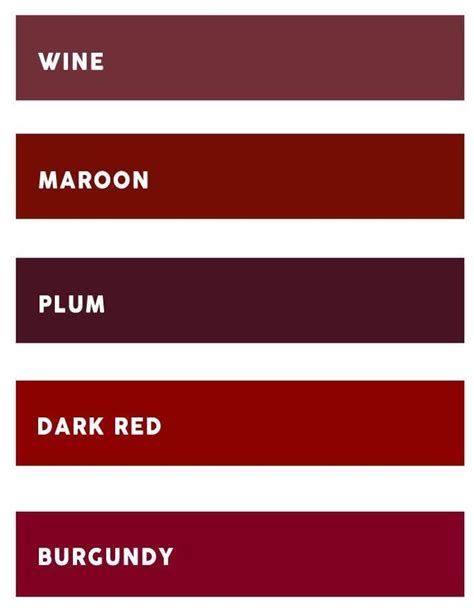 Wine and maroon colors