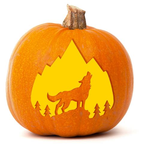 Wolf Pumpkin Template